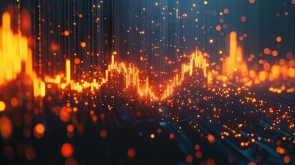 Fototapeta premium A dramatic financial market crash, flaming cryptocurrency icons, and plummeting graph lines.