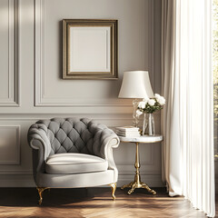 Frame Mockup - Minimalist Living Room with Sunlight Shadows