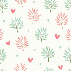 Seamless pattern with hearts