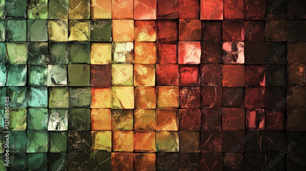 Poster abstract perspective background with square tiles. design element
