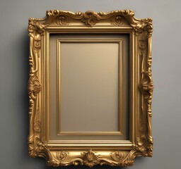 Illustration of vintage golden frame.