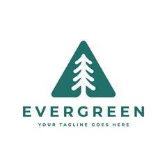 Pine Triangle Pine Spruce Hemlock Pine Conifer Cedar Conifer Spruce Larch Pine Tree Forest Vintage Retro Hipster Vector Logo Design Template