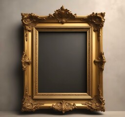 Illustration of vintage golden frame.