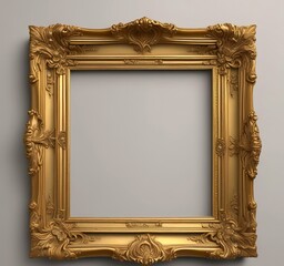 Illustration of vintage golden frame.