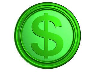 Green dollar symbol