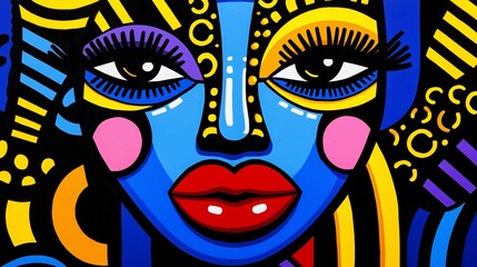 Vibrant Abstract Portrait: A Celebration of Color and Form