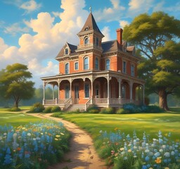 Obraz premium Illustration of vintage golden frame.