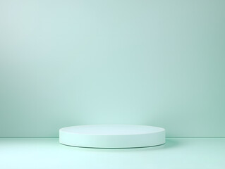 9ショールームスタンド円筒形の台座のモックアップ　Gererated AI