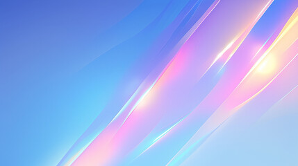 a series of flowing, translucent shapes in shades of blue, pink, and yellow.