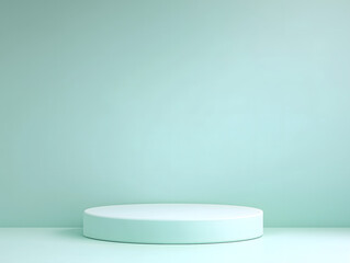 6ショールームスタンド円筒形の台座のモックアップ　Gererated AI