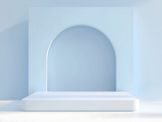 3ショールームスタンド円筒形の台座のモックアップ　Gererated AI