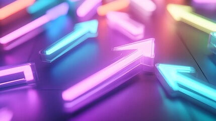 neon arrows upward trend growth success