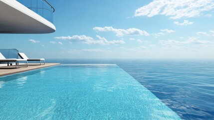 Obraz premium Luxury Infinity Pool Overlooking the Ocean
