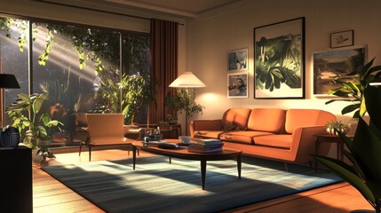 3d rendering of furnished home apartment 