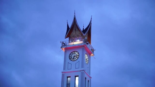 Iconic Jam Gadang Clock Tower in Bukittinggi, Indonesia