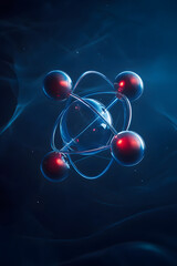 Illustration of Neutron as Stabilizing Force in Atomic Nucleus, Highlighted in Detailed Atomic Structure