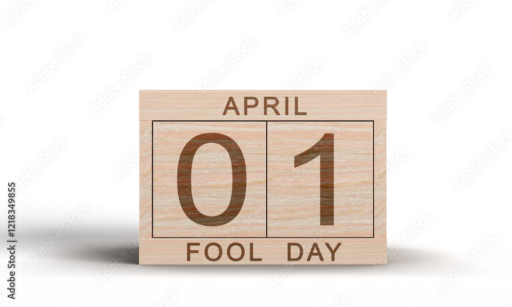 Poster april fool day 01 first date aprl month cube block wooden object joke funny enjoy event 2025 year ap