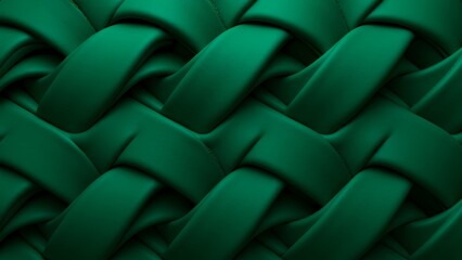 Obraz premium 深い緑色のリボンが織り成す抽象的な幾何学模様