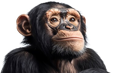 Chimpanzee isolated over white background