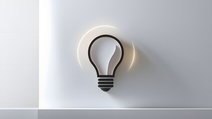 Abstract 3D Light Bulb Idea Concept Minimalist Design