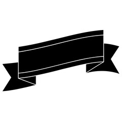 silhouette of a banner ribbon with sharp clean folds