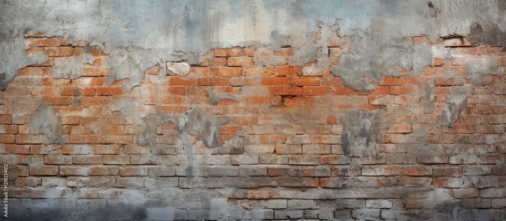 Fototapete rustic weathered wall texture featuring peeling red and gray paint with ample copy space on the righ