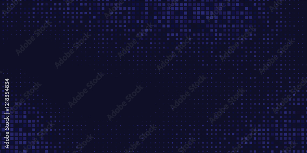 Poster digital pixel explosion. abstract virtual cyber space data flow. halftone pixel effect round explosi