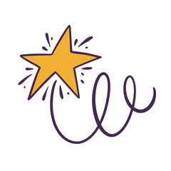 An EyeCatching Colorful Star Design Featuring Sparkles and Enticing Swirling Line Art