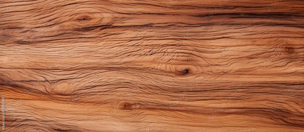 Aufkleber Close up of rich brown wooden texture showcasing intricate grains and patterns with ample light beige copy space for text placement