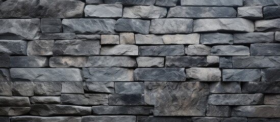 Textured dark gray stone block wall background with varied surface patterns and ample copy space for design elements or text placement.