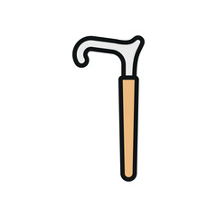 Cane medical icon, crafted in a minimalist style, perfectly suited for healthcare branding