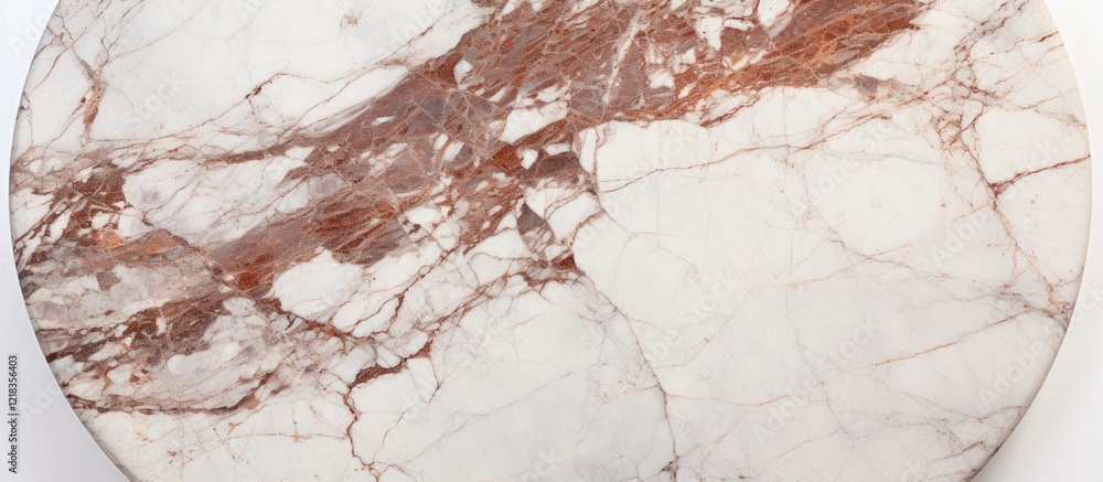 Poster elegant marble surface featuring rich brown veining on a light cream backdrop, round shape centered 