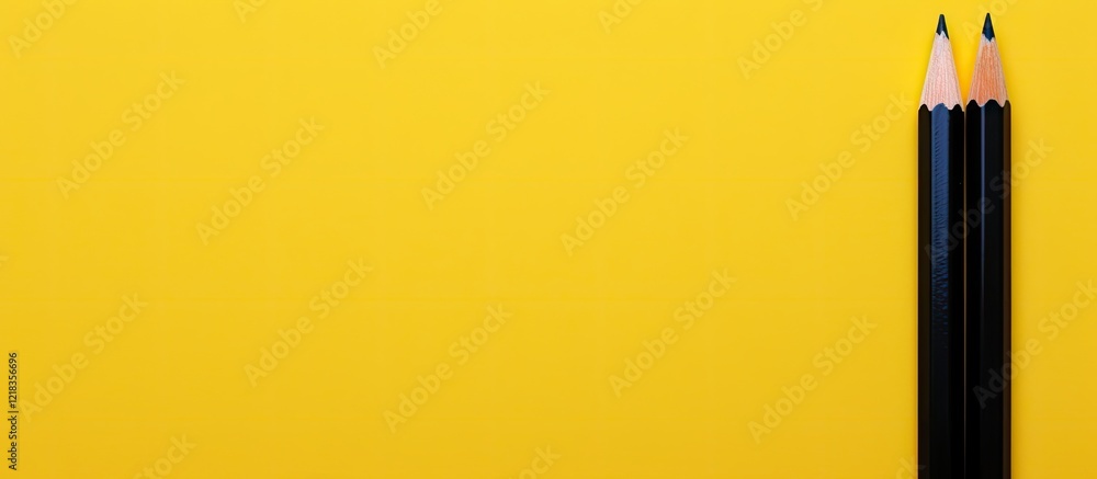 Poster Black pencil writing on yellow background with phrase CONFLICT OF INTEREST positioned left, ample copy space on the right for text or graphics