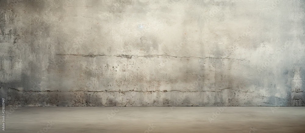 Poster grungy textured concrete wall and floor in muted gray tones with ample copy space for design element