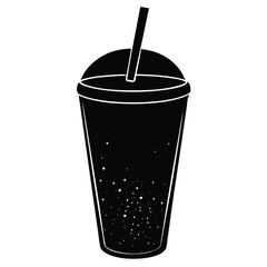 Smoothie cup Silhouette Vector Illustration