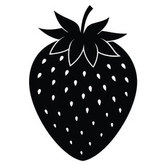 Strawberry Silhouette Vector Illustration