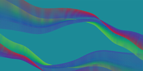 3d animation, abstract blue waves motion background seamless looping