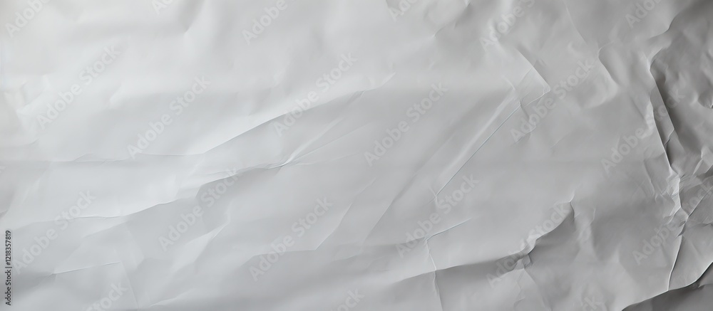 Leinwandbilder Crumpled white textured paper background with soft lighting creating subtle shadows highlighting the uneven surface for creative design use.