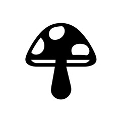 Minimalist flat black mushroom icon