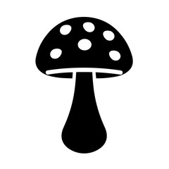 Minimalist flat black mushroom icon