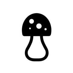 Minimalist flat black mushroom icon