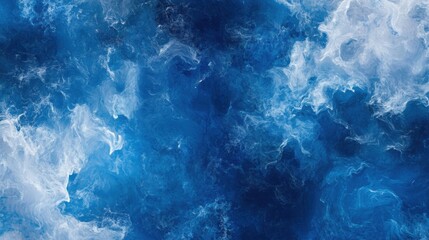 Fototapeta premium a blue and white painting with a black background
