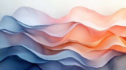 Obraz premium Abstract Wavy Fabric Texture in Pastel Hues