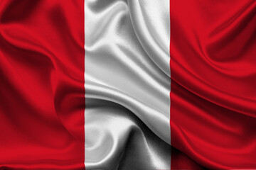 High detailed flag of Peru. National Peru flag. South America. 3D illustration.