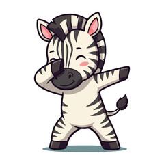 Cute Zebra Standing Cartoon Vector Icon Illustration. Animal Nature Icon Concept Isolated Premium illustration vector illustration