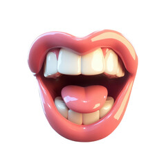 Obraz premium Cartoon Mouth Sticking Out Tongue on transparent background.