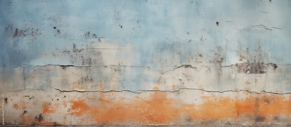 Leinwandbilder textured wall background with soft blue and warm orange tones, featuring a weathered appearance and 