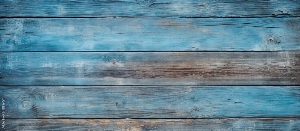 Aufkleber vintage weathered wood background with a faded blue hue creates a textured copy space ideal for text