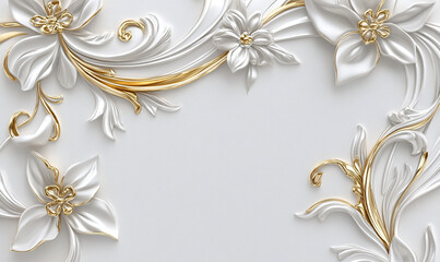 golden frame with ornament and space for text and design