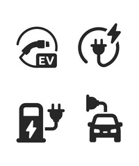 Electric vehicle icons stock illustration